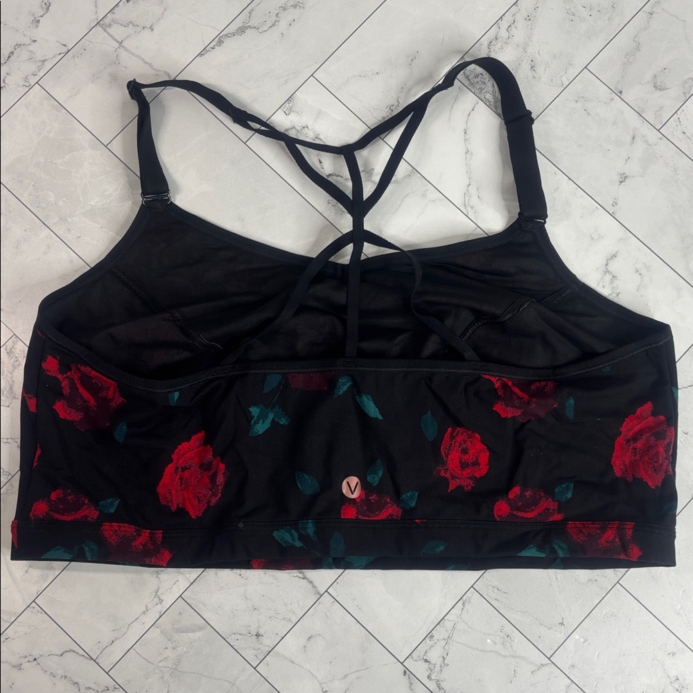 NWOT Livi Active Lane Bryant Sports Bra Black Floral Low Impact NO WIRE 26/28 - Picture 3 of 8
